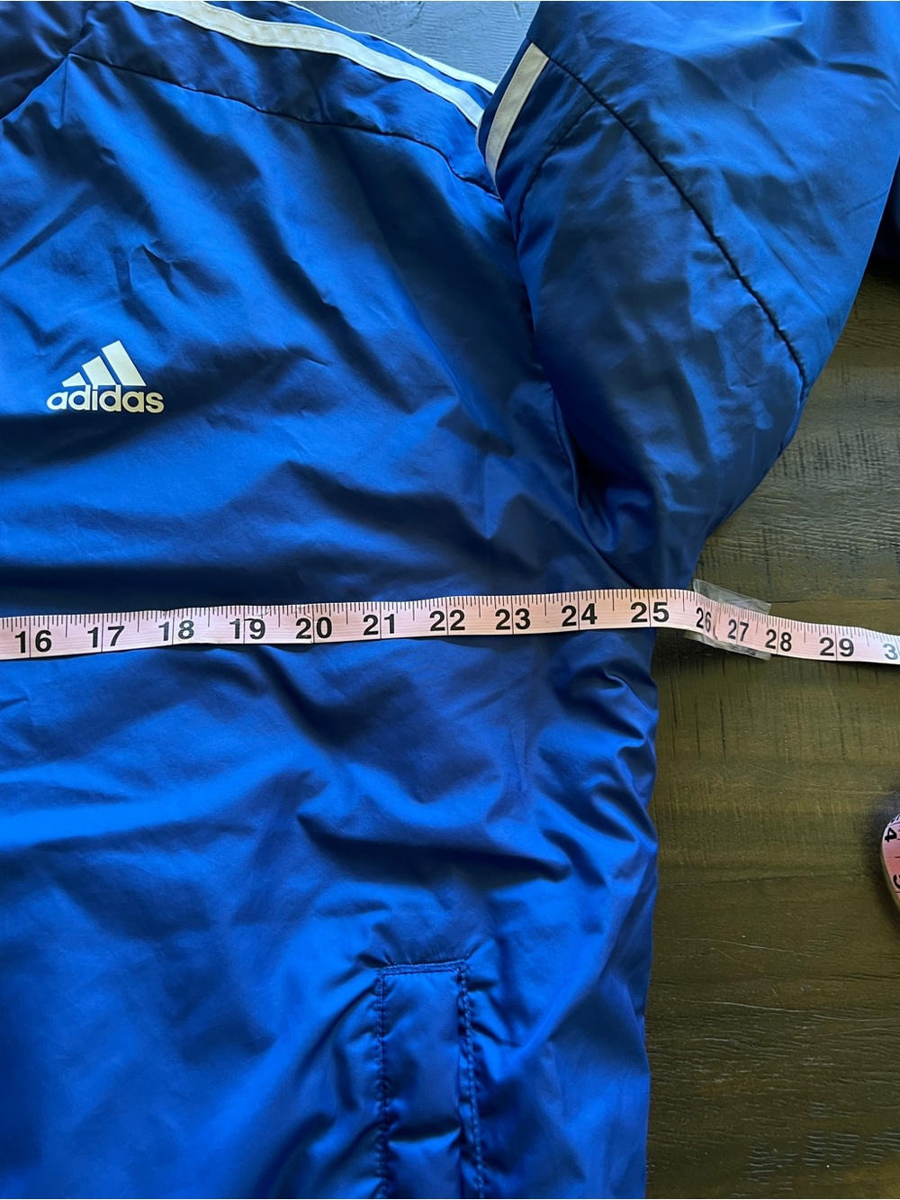 Adidas Essentials insulated bomber jacket royal blue puffer coat Large - Picture 6 of 7